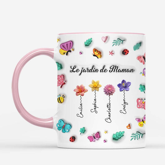 6197MFR2 effet dimpression 3d mug personnalise le jardin de mamie maman avec fleur 6197m8vaa