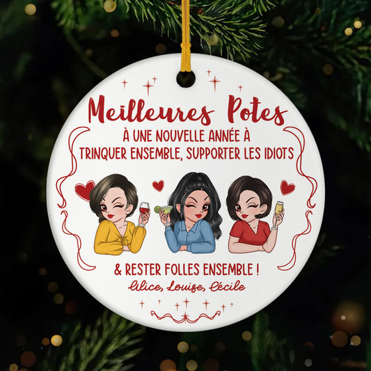 6207OFR1 ornement ceramique personnalise avec amie meilleures potes 6207otvnf