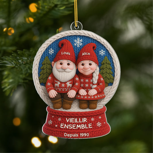 6216OFR1 effet dimpression 3d ornement acrylique personnalise couple de noel toi et moi vieillir ensemble 6216o6vng