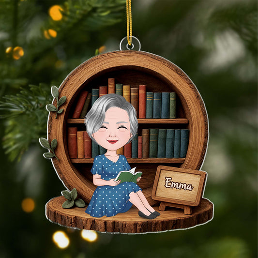 6234OFR1 effet dimpression 3d ornement acrylique personnalise cadeau noel fille qui aime les livres 6234o3qaa