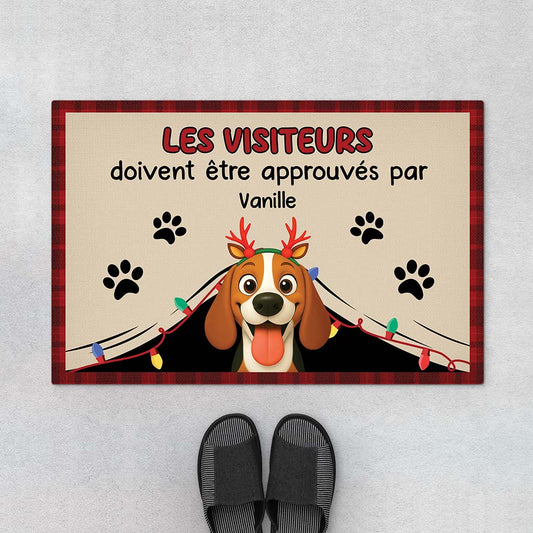 6248DFR1 paillasson personnalise chien noel visiteurs doivent etre approuves par 6248dklnc_1