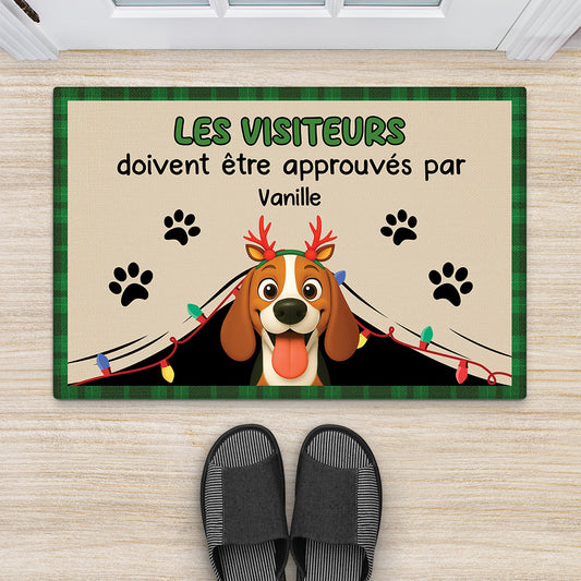 6248DFR1 paillasson personnalise chien noel visiteurs doivent etre approuves par 6248dklnc_2