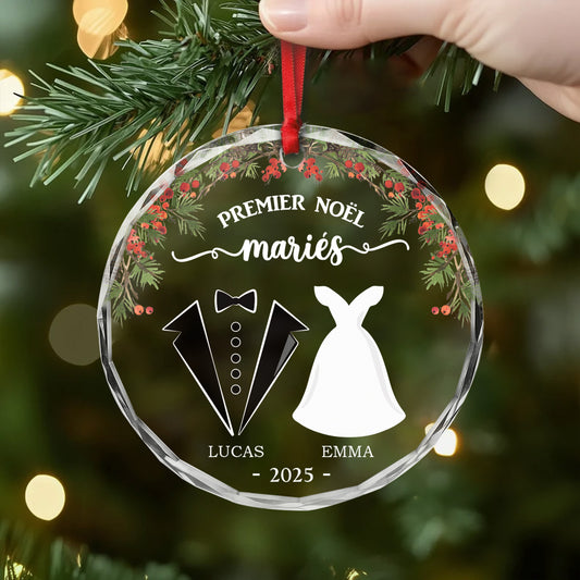 6258OFR2 ornement en verre personnalise couple premier noel en tant que m mme 6258okt5g