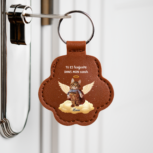 6260AFR2 porte cle poil animaux_ personnalise photo commemorative ailes de mon chien et chat 6260ajchzd