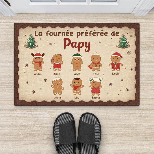 6268DFR2 paillasson personnalise de noel la fournee preferee de mamie papy 6268dktza