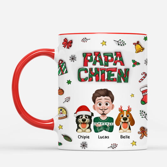 6270MFR2 effet dimpression 3d mug personnalise maman chien de noel 6270mkhac