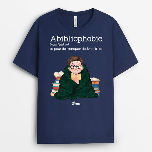 6273AFR2 t shirt personnalise pour les amoureux des livres abibliophobie 6273a8vza