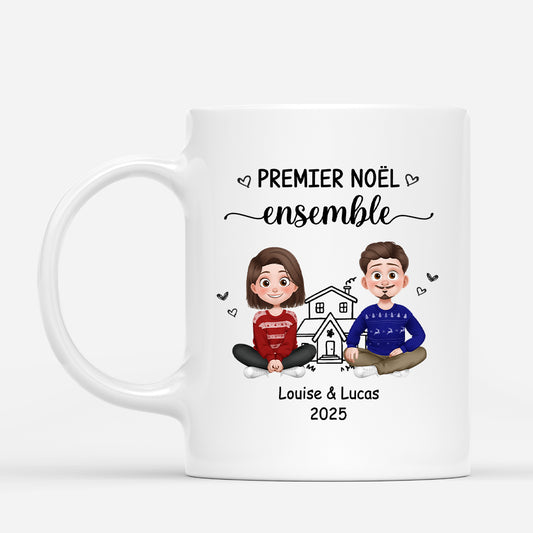 6278MFR1 mug personnalise pour couple premier noel ensemble 6278m3vcg
