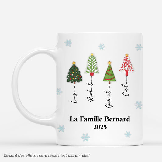 6286MFR1 effet dimpression 3d mug personnalise pour famille le petit sapin de noel 6286m3vai