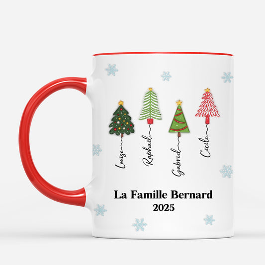 6286MFR2 effet dimpression 3d mug personnalise pour famille le petit sapin de noel 6286m3vai