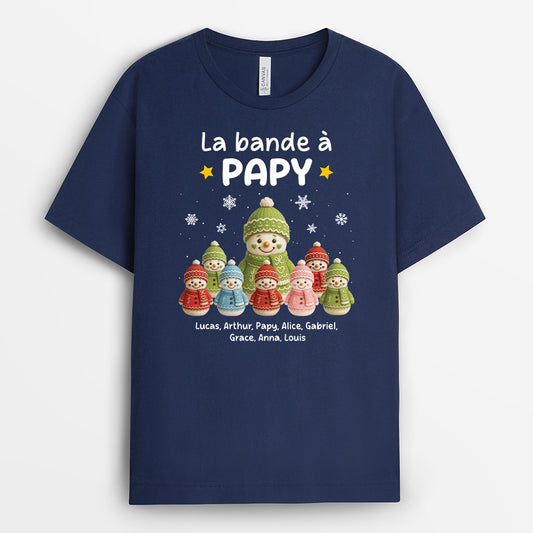 6288AFR2 t shirt personnalise de noel la bande a mamie papy bonhomme de neige 6288a3tma