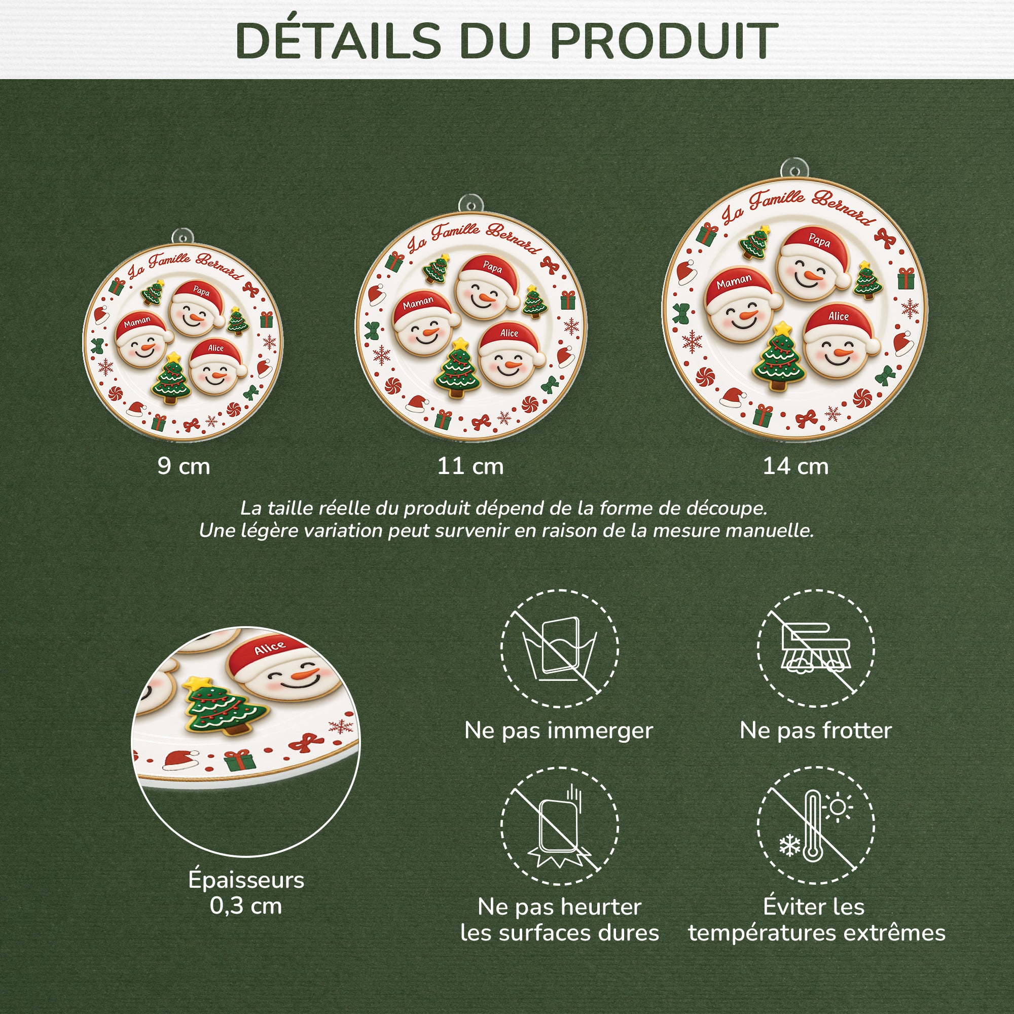 6301OFR1 effet dimpression 3d ornement acrylique personnalise famille assiette de noel 6301oklni_3