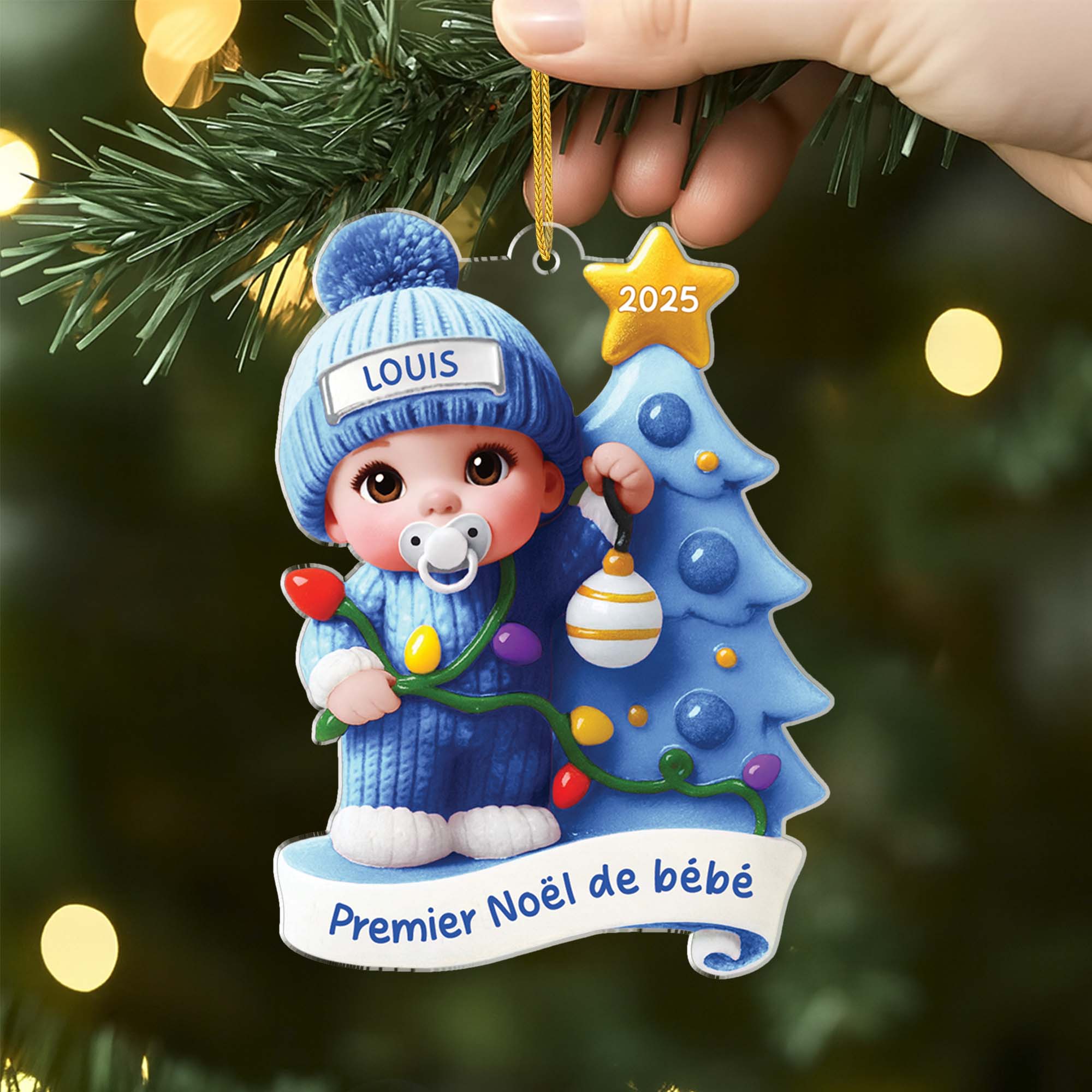 6303OFR2 ornement acrylique personnalise premier cadeau de noel bebe 6303o8t5k