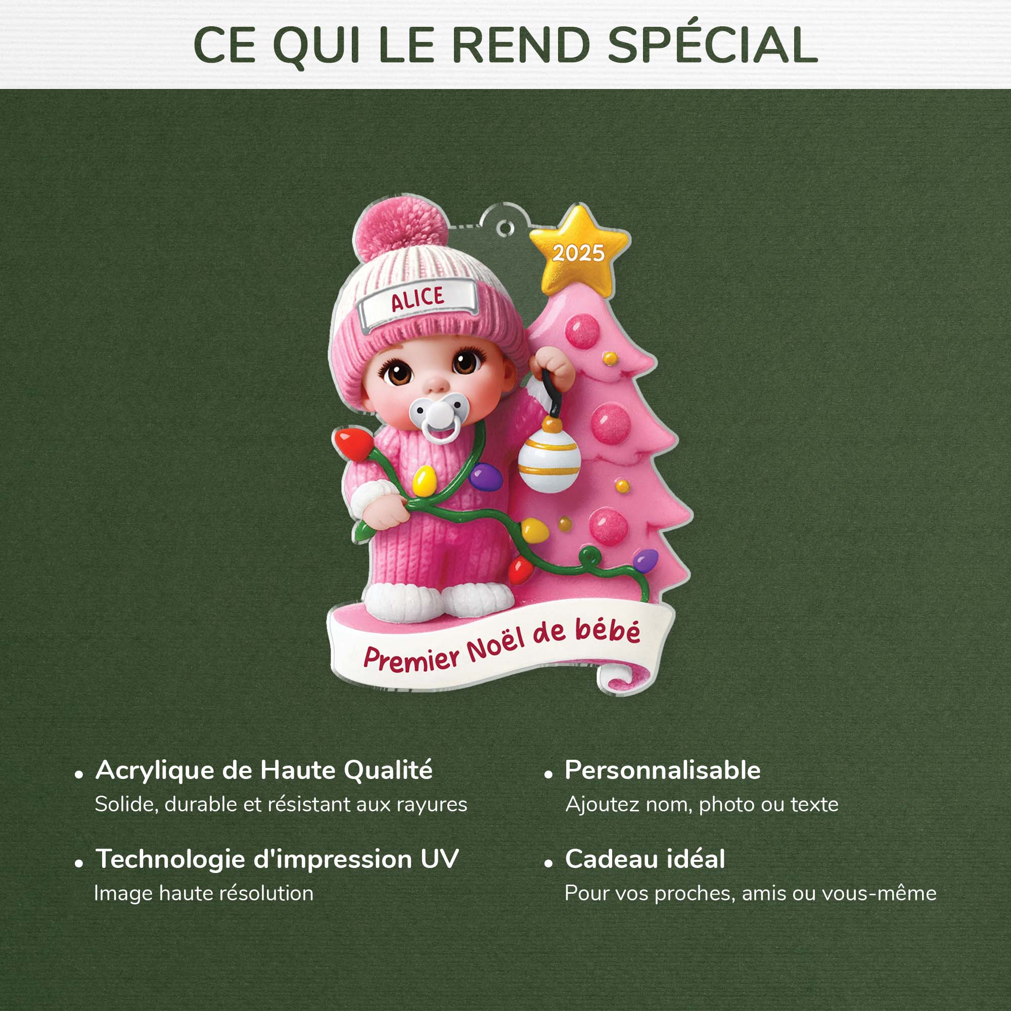 6303OFR4 ornement acrylique personnalise premier cadeau de noel bebe 6303o8t5k