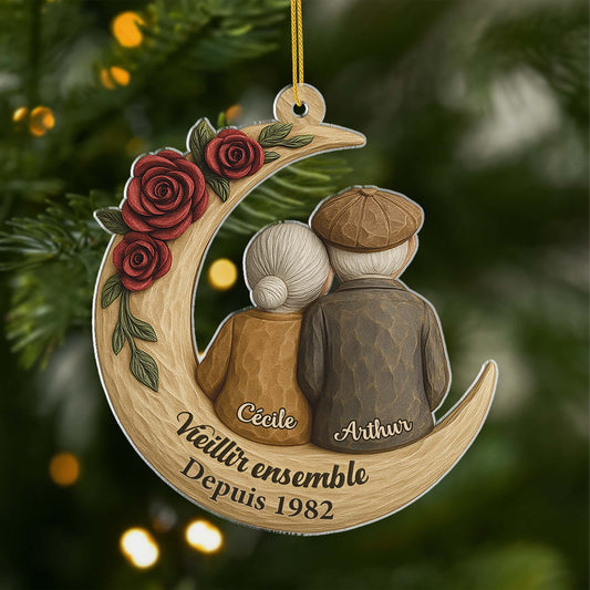 6321OFR1 effet dimpression 3d ornement noel acrylique personnalise couple depuis premier baiser 6321o3z5g