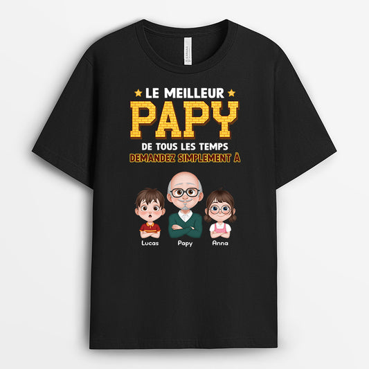 6324AFR1 t shirt personnalise le meilleur papy mamie de tous les temps 6324a6vmb