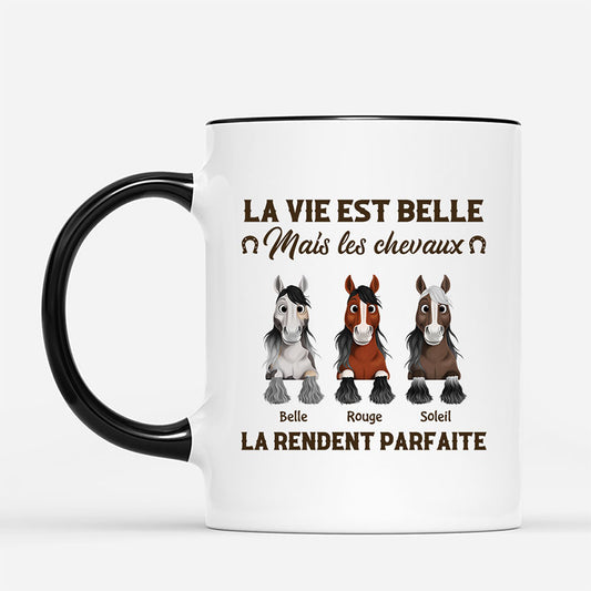 6328MFR2 mug personnalise les chevaux rendent la vie parfaite 6328m6vtu