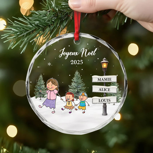 6337OFR2 ornement en verre personnalise joyeux noel papy mamie 6337o3v0b