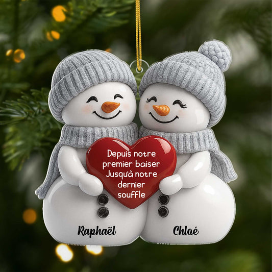 6342OFR1 effet dimpression 3d ornement noel acrylique personnalise couple depuis notre premier baiser 6342o8pwg