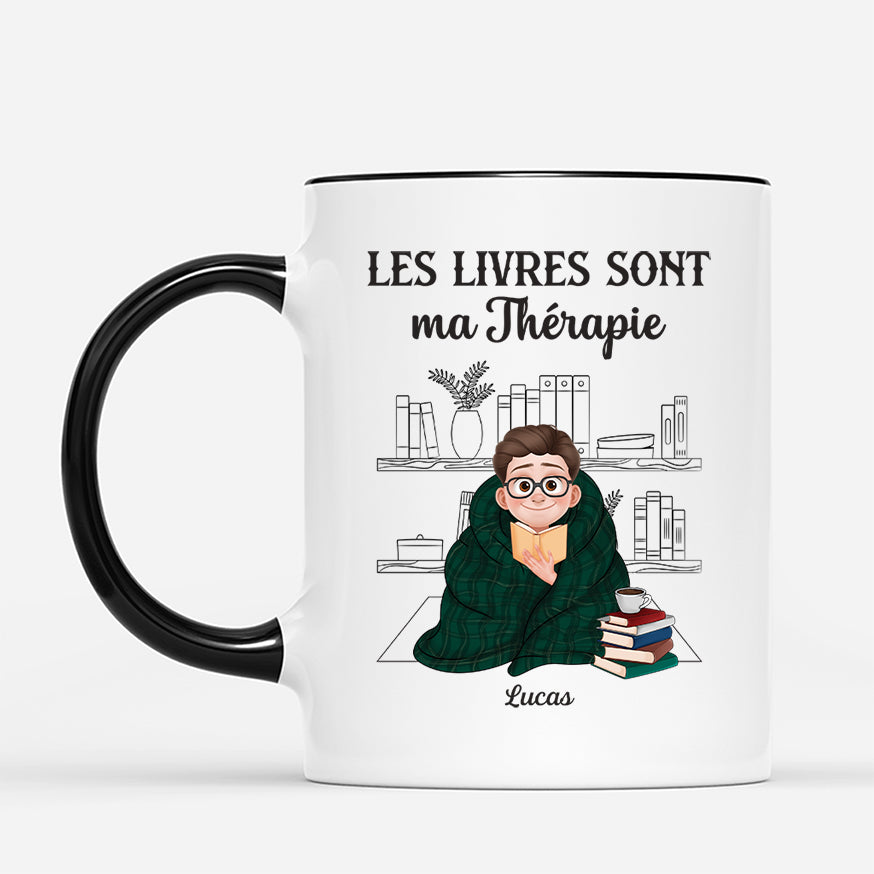 6347MFR2 mug personnalise pour femme et homme les livres sont ma therapie 6347mkl5a