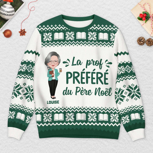 6363WFR1 pull de noel moche personnalise pour professeur quelle joie d_enseigner 6363wklnt_2