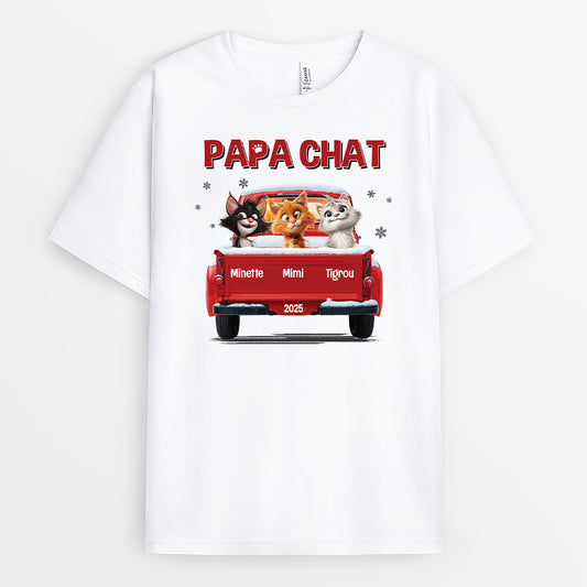 6368AFR2 t shirt personnalise maman chat avec voiture 6368a8qad