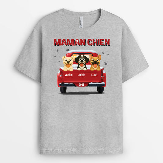 6368AFR2 t shirt personnalise papa chien avec voiture 6368a8qac