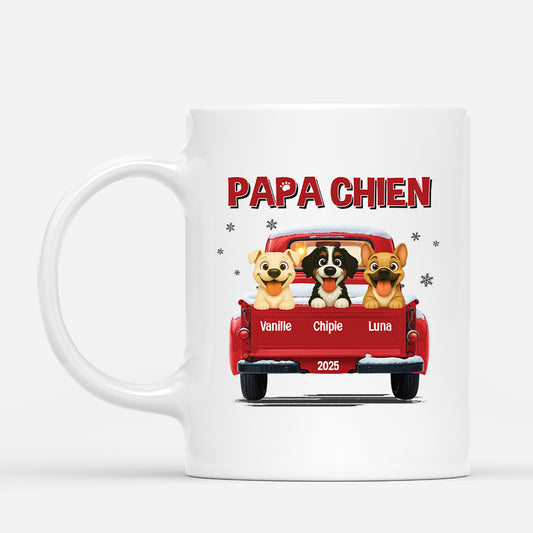 6368MFR1 mug personnalise papa chien avec voiture 6368m8qac