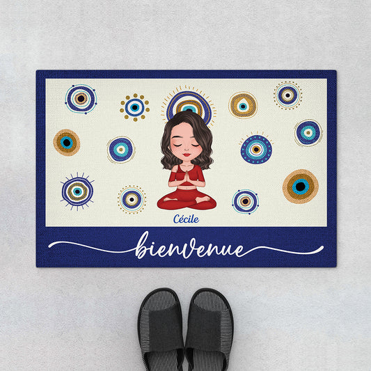 6383DFR1 paillasson yoga personnalise bienvenue 6383dklza_1