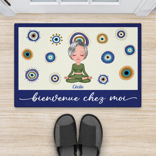 6383DFR1 paillasson yoga personnalise bienvenue 6383dklza_2