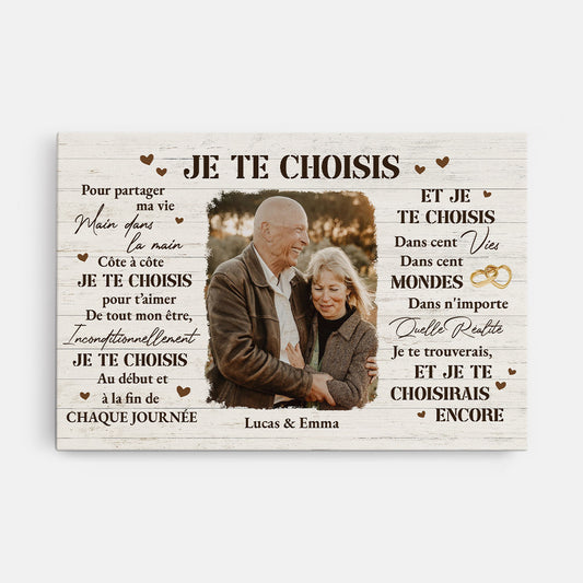 6386CFR1 toile personnalisee couple avec photo je te choisis 6386c8tag