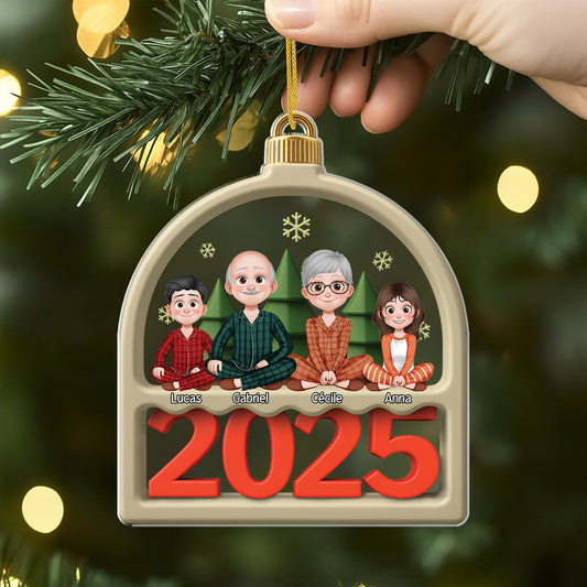 6429OFR2 ornement de noel acrylique personnalise famille avec chien ou chat 6429otqmi
