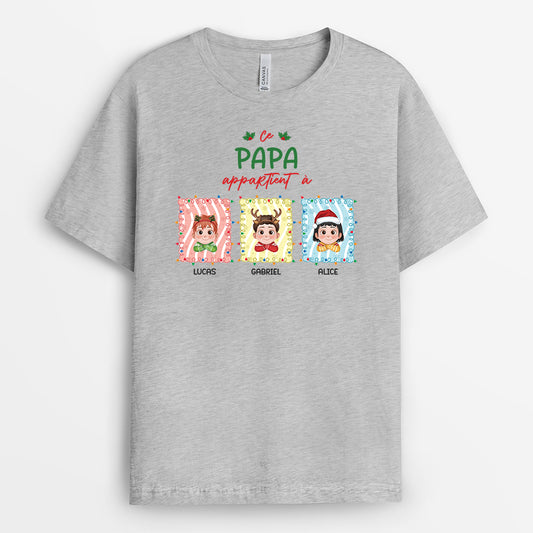 6441AFR2 t shirt personnalise papa maman ce papa appartient a noel 6441a3vma
