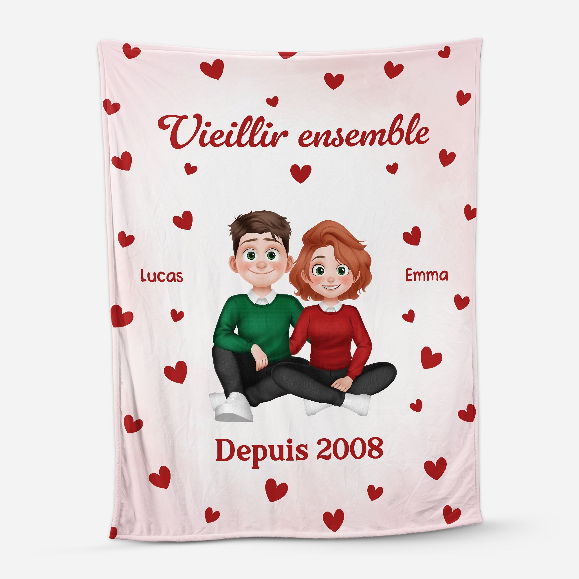 6444BFR1 plaid personnalise couple vieillir ensemble 6444bklzg