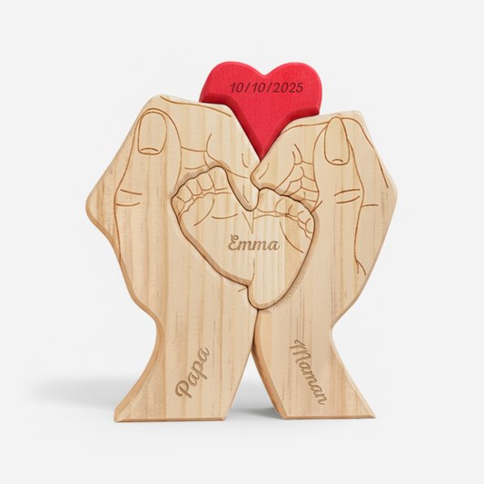 6448QFR1 puzzle en bois personnalise pour nouveau ne cadeau famille avec bebe 6448q0m5i