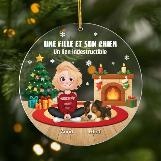 6454OFR1 ornement noel acrylique personnalise moi et mon chien 6454okm5c