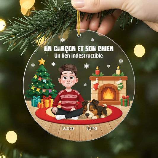 6454OFR2 ornement noel acrylique personnalise moi et mon chien 6454okm5c