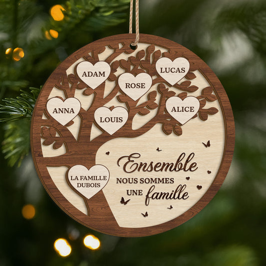 6469OFR1 ornement noel en bois a 2 couches personnalise la famille 6469o3zmi