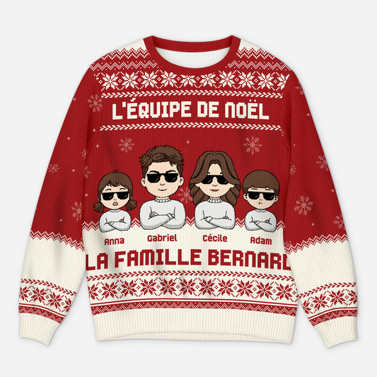 6488WFR1 pull moche de noel personnalise voici ma bande de noel 6488w8ymi