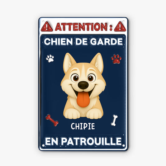 6509EFR1 effet dimpression 3d plaque en metal personnalisee chien de garde en patrouille 6509ekltc_1