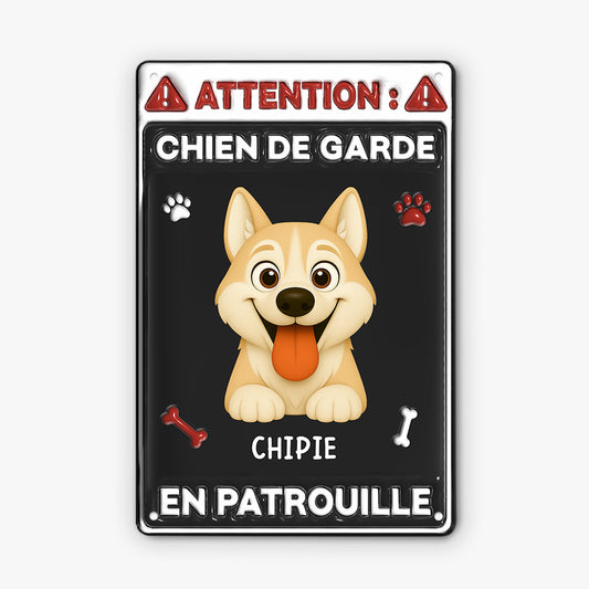 6509EFR1 effet dimpression 3d plaque en metal personnalisee chien de garde en patrouille 6509ekltc_2