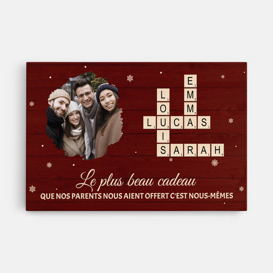6520CFR1 toile personnalisee famille famille avec photo le plus beau cadeau frere et soeur 6520c8qne
