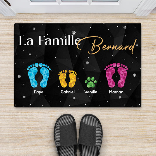 6521DFR2 paillasson famille personnalise nos empreintes de pied_ 6521d3kmi