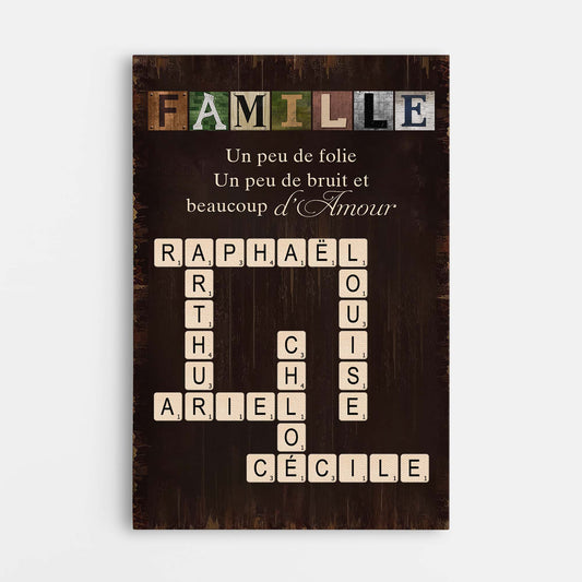 6542CFR1 toile personnalisee avec mots croises beaucoup d_amour de famille 6542c8zzi