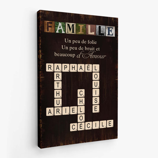 6542CFR2 toile personnalisee avec mots croises beaucoup d_amour de famille 6542c8zzi