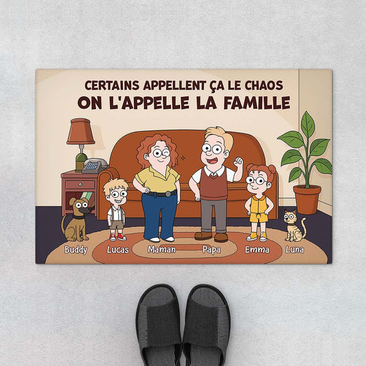 6562DFR1 paillasson personnalise famille drole on appelle la famille 6562d6tmi