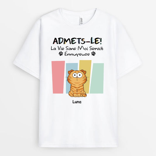 6570AFR1 t shirt noel personnalise la vie sans chat 6570a3lwd_1