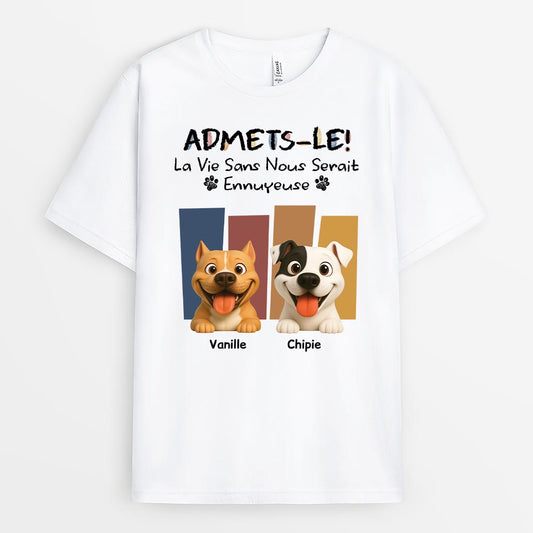 6570AFR1 t shirt noel personnalise la vie sans chien 6570a3lwc_1