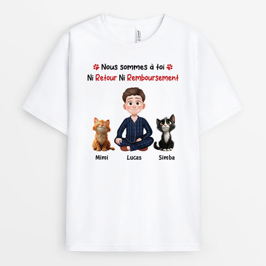 6574AFR1 t shirt personnalise chat nous sommes a toi 6574a3tcd