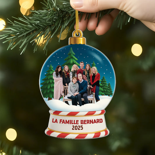6590OFR2 effet dimpression 3d ornement de noel acrylique personnalise famille photo notre boule a neige 6590o8qmi
